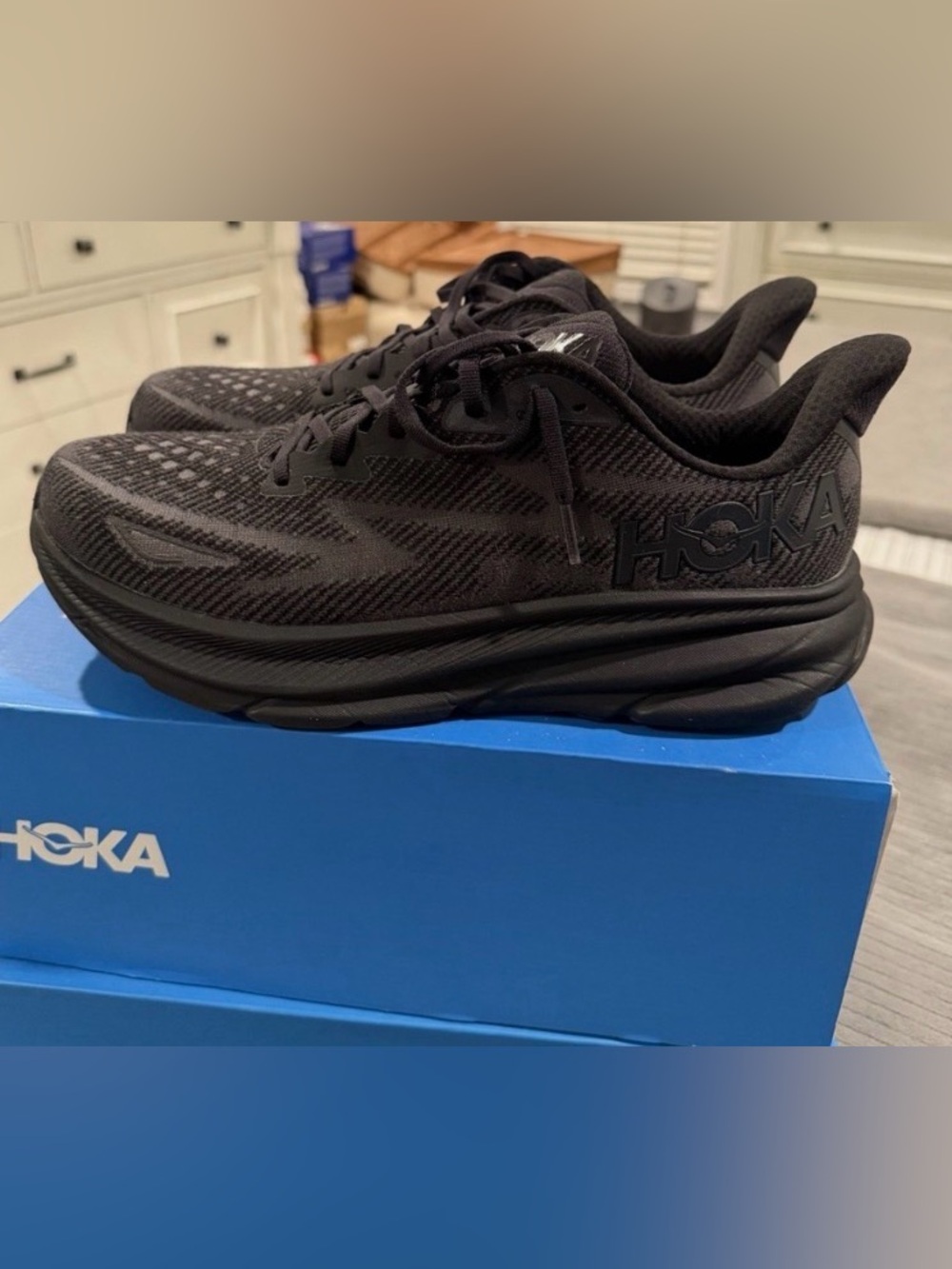 HOKA Clifton Triple Black Men’s Size 10D NWB